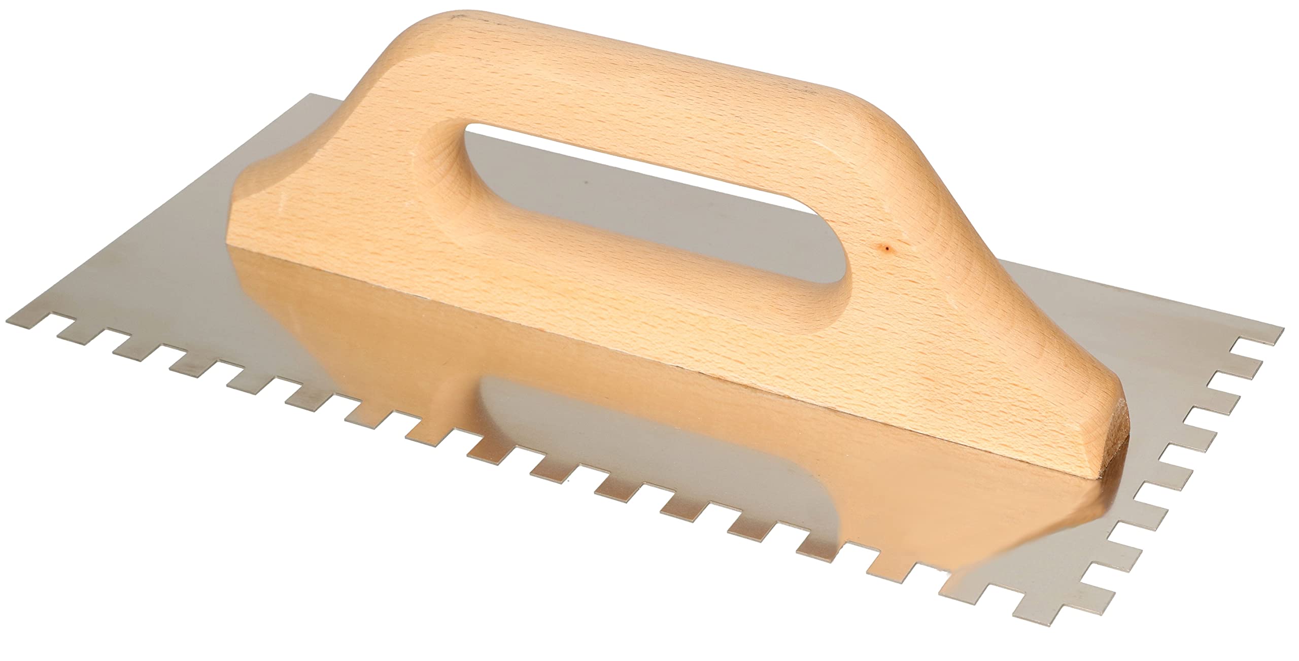 KOTARBAU® Stainless Steel Tooth Trowel 280 x 130 mm 8 x 8 mm with Wooden Handle