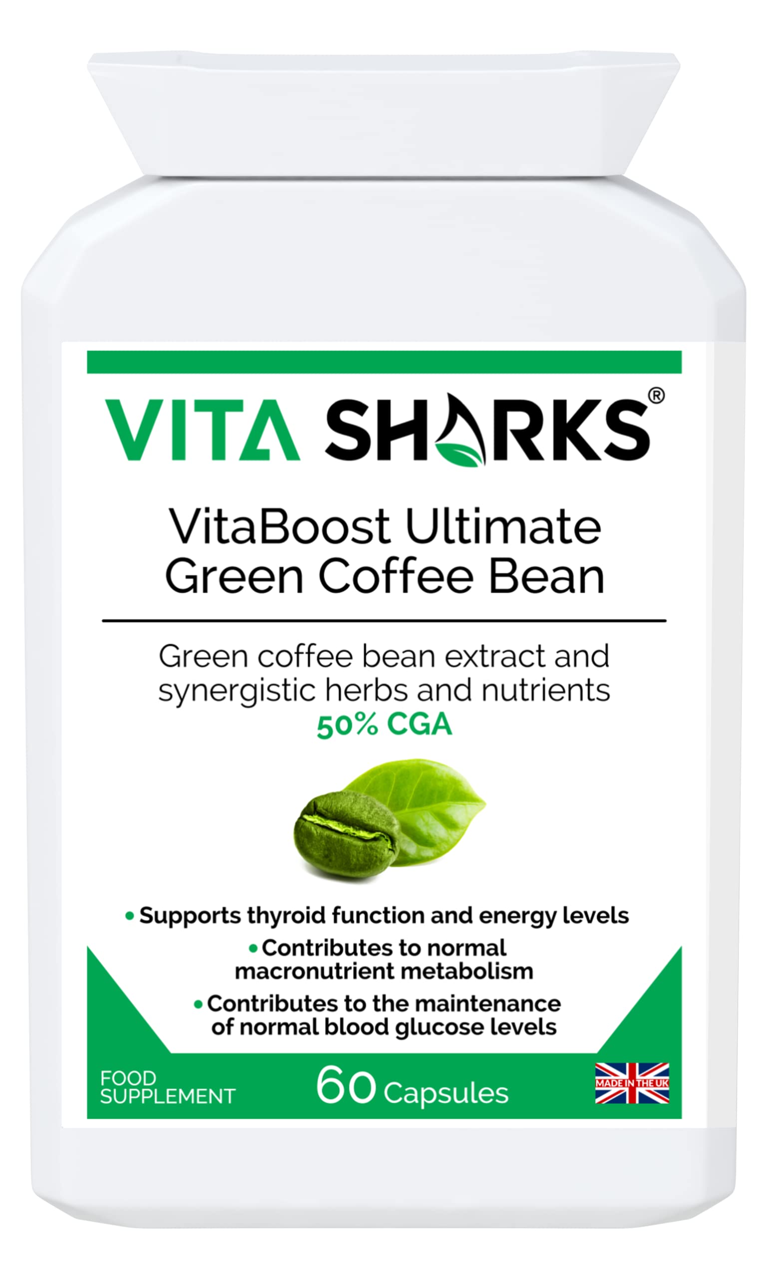 VitaBoost Ultimate Green Coffee Bean: 60 Vegan Capsules - Boost Metabolism, Support Thyroid Health, & Aid in Weight Management