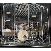 LZMZMQ Drum Shield 6 Panels with Base, Church/Home Studios/Live Performances Drum Sound Barrier Foldable, Clear Acrylic Drum Enclosure Soundproof with Full Length Living Hinges(150 cm/4.9 ft High)