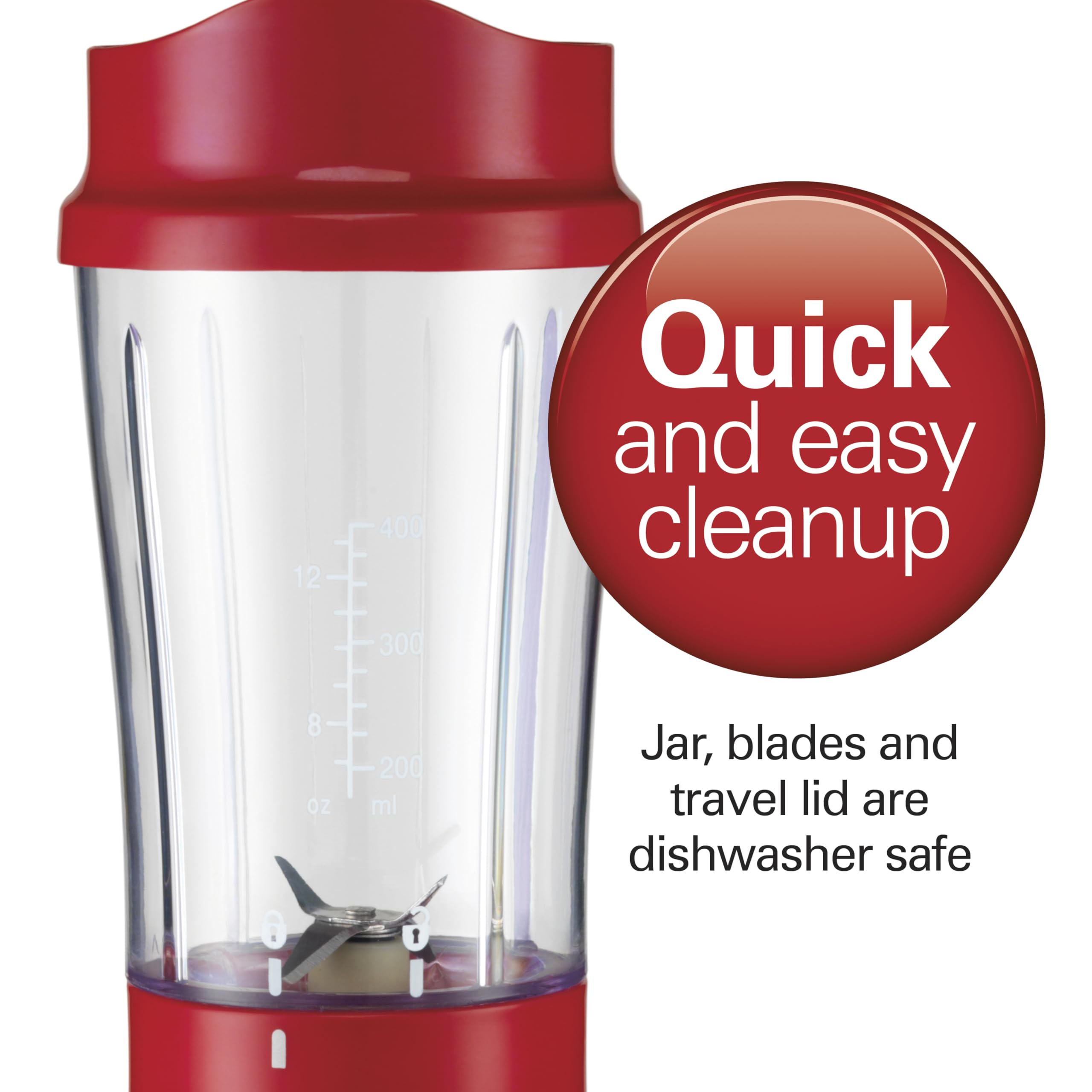 Hamilton Beach Portable Blender for Shakes and Smoothies with 14 Oz BPA