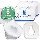 Reli. Toilet Seat Covers (2000 Pcs, 8 Packs of 250) | Disposable Toilet Seat Cover - Flushable - 14x16" (Half-Fold) | Paper L