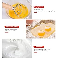 Danish Dough Whisk Sets,Wooden Handle Mixer Bread