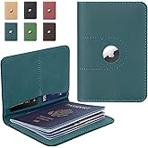 ALLIVE Passport Holder for Travel, Genuine Leather Passport Holder with Airtag Women Men,Passport Cover Wallet Travel Must Haves Airport Essentials,Travel Gifts Blue