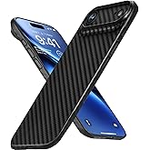 memumi Ultra Thin Case for iPhone Air 0.3 mm [No-Case Feeling] Carbon Fiber Pattern Matter Compatible with iPhone Air Slim Cover with Minimalist and Lightweight Design, Black