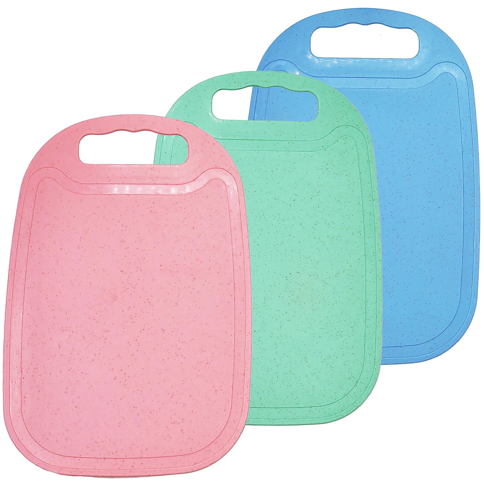 Photo 1 of 3 Pack Small Cutting Board for Kitchen Wheat Straw Plastic Cute Mini Kids Cutting Boards Fruit Mats