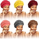 Hanaive 6 Pcs African Women Turban Caps Beanie Cancer Chemo Head Twist Headscarf Pre-Tied Twisted Braid Headwraps