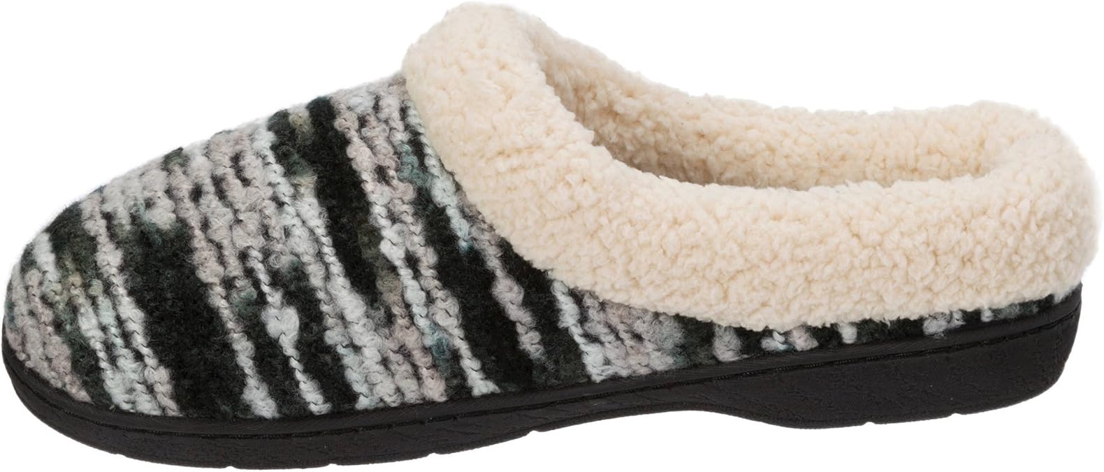 Dearfoams Multi Black Women's Knit Dye Clog Memory Foam