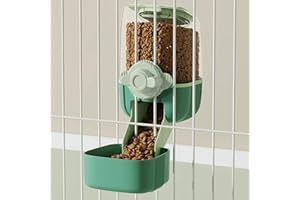 OYYJIG Pet Hanging Automatic Feeders Drinking Bowls，Gravity Rabbit Feeder and Water Set，Cage Cat Food Bowl Feeding Station for Puppy Kitten Chinchilla Hedgehog Guinea Pig Ferret (Green-Food)