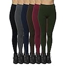 6-Pack: Women's Free to Live Seamless Fleece Lined Leggings - Assorted Colors
