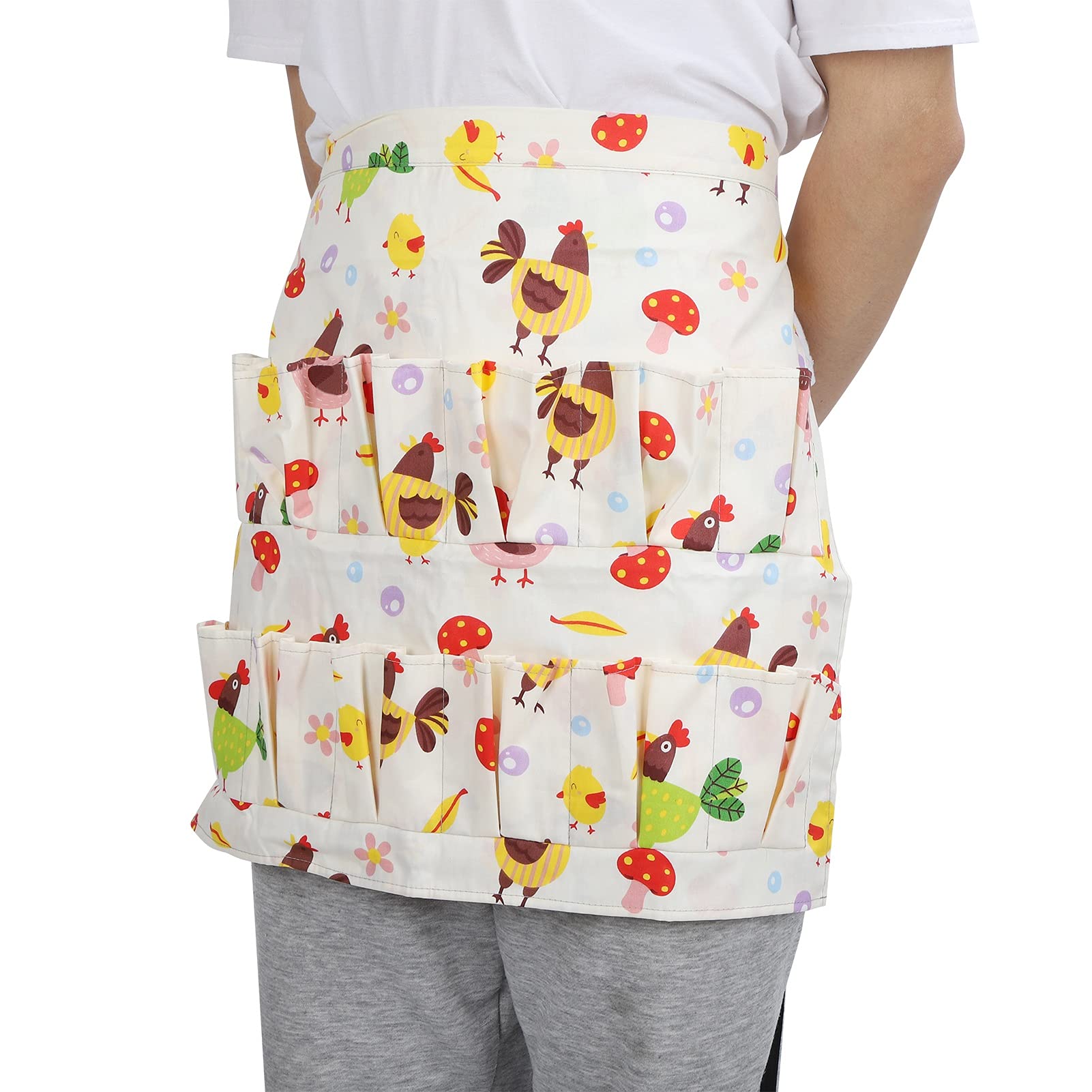 WNSC Eggs Holding Apron, Durable Flexible Collecting Pocket Cotton Twill Eggs Collecting Apron Sturdy with Pockets for Collecting Eggs(large)