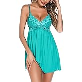klier Nightgown for Women Modal Chemise Lingerie Nightie Full Slips Lace Sleep Dress