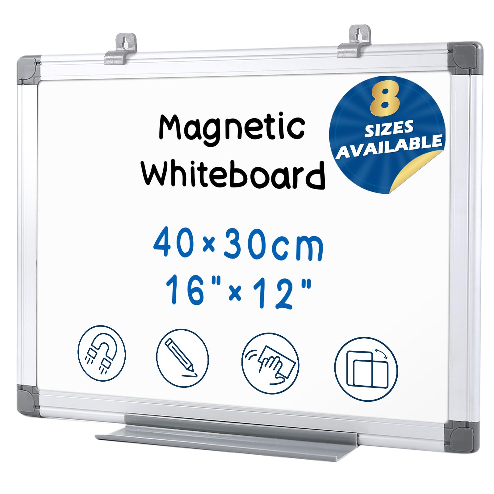 Swansea Magnetic Whiteboard for Wall,Small Dry Wipe Board,A3 Kids Boards for Office School 40x30cm (WxH)