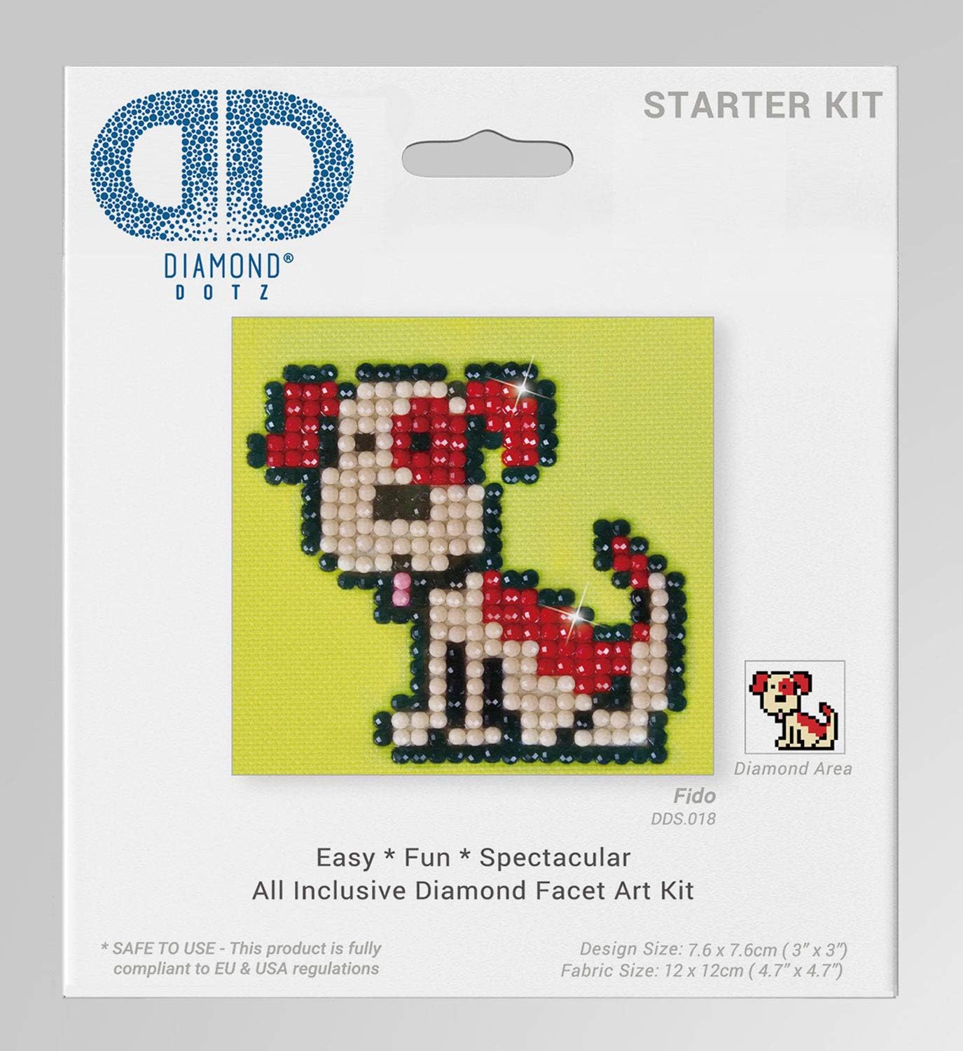 DIAMOND DOTZ Painting, Beginner Kit, Fido, 7.6 x 7.6cm - Image 3