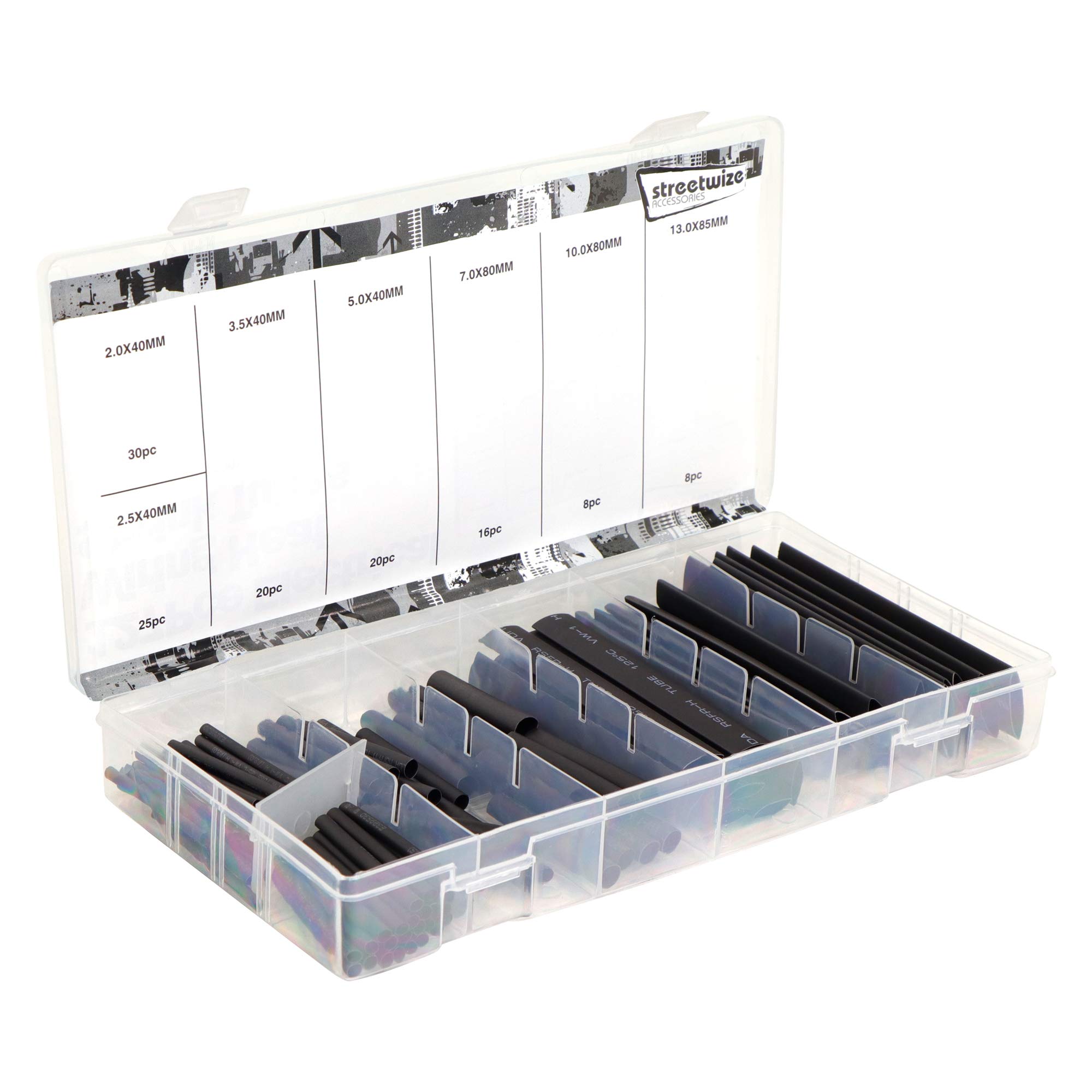 Streetwize Heat Shrink Wrap Tube Assortment Set 40mm 80mm 85mm