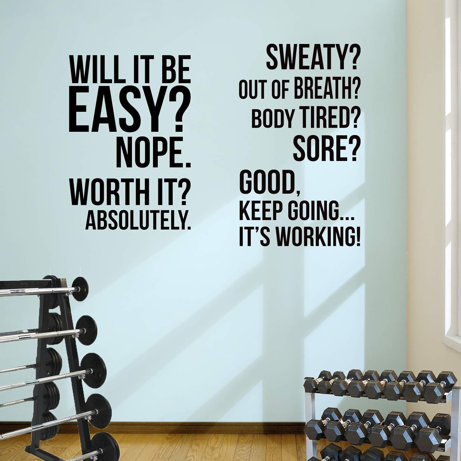 DesignDivil. 2 Large Home Gym Motivational Wall Art Decals. Will it be
