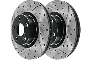 AUTO SHACK AutoShack Front Drilled & Slotted Brake Rotors | Replacement for 2010-2015 Toyota Prius 2012-2015 Prius Plug-In 2011-2017 Lexus CT200h 1.8L FWD | E-Coated | 2-PC Set | ShadowGuard