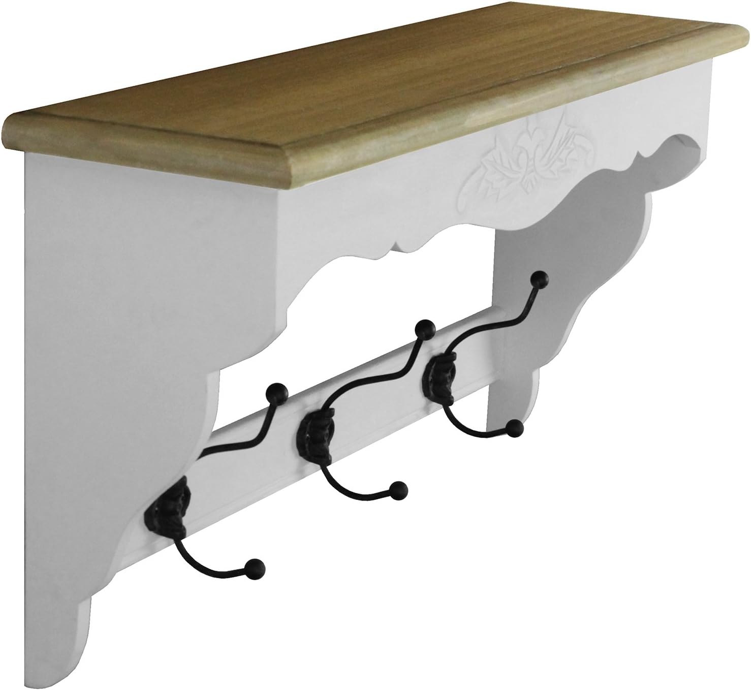 Wandgarderobe Mit Ablage - Weiße Garderobenleiste Mit 5 Versteckten Haken