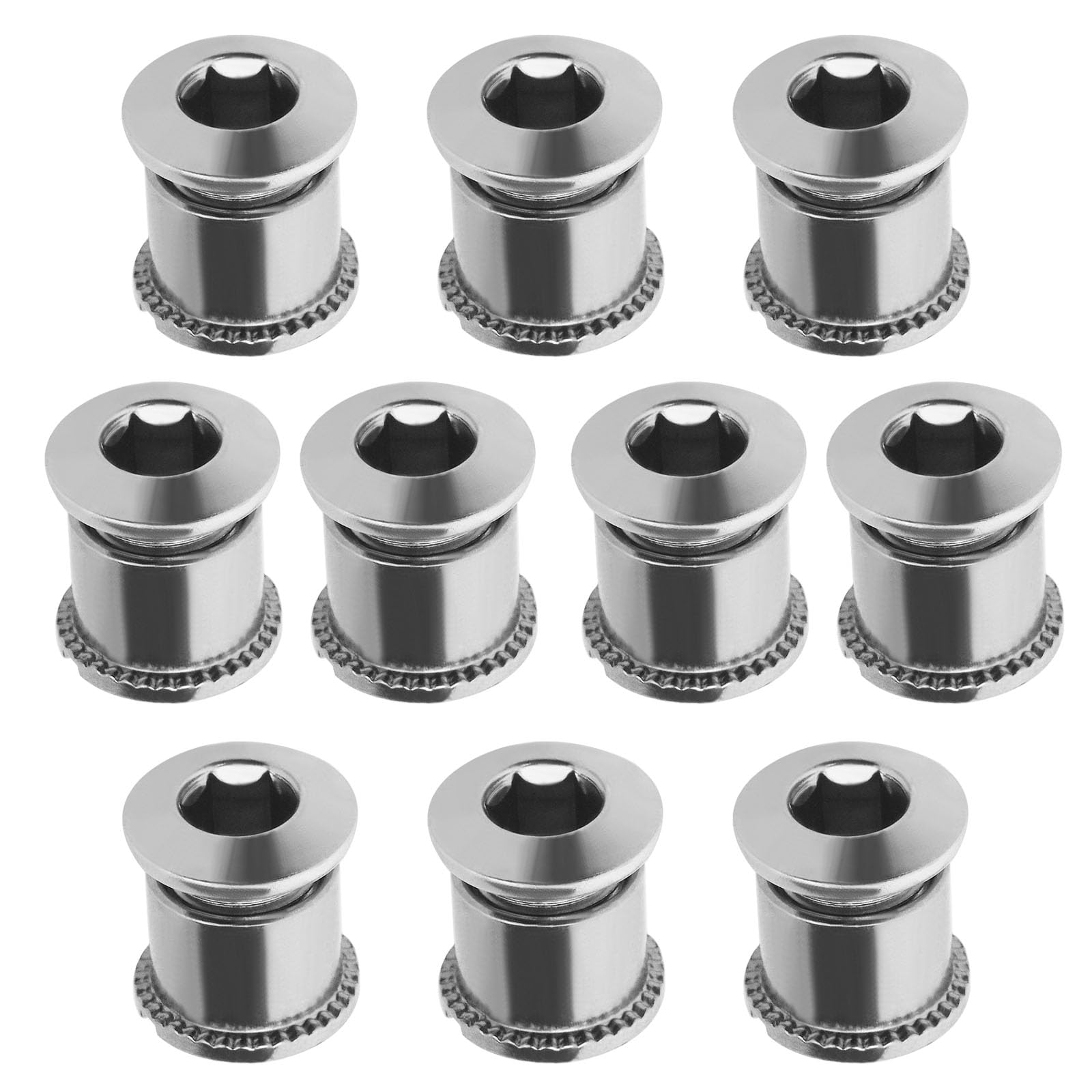 LT Easiyl 10pcs Bicycle Chainring Screws Bicycle Crankset Screw Chainring Bolts Crank Mounting Bolt for Mountain Bike Road Bike Folding Bike, Double Disc