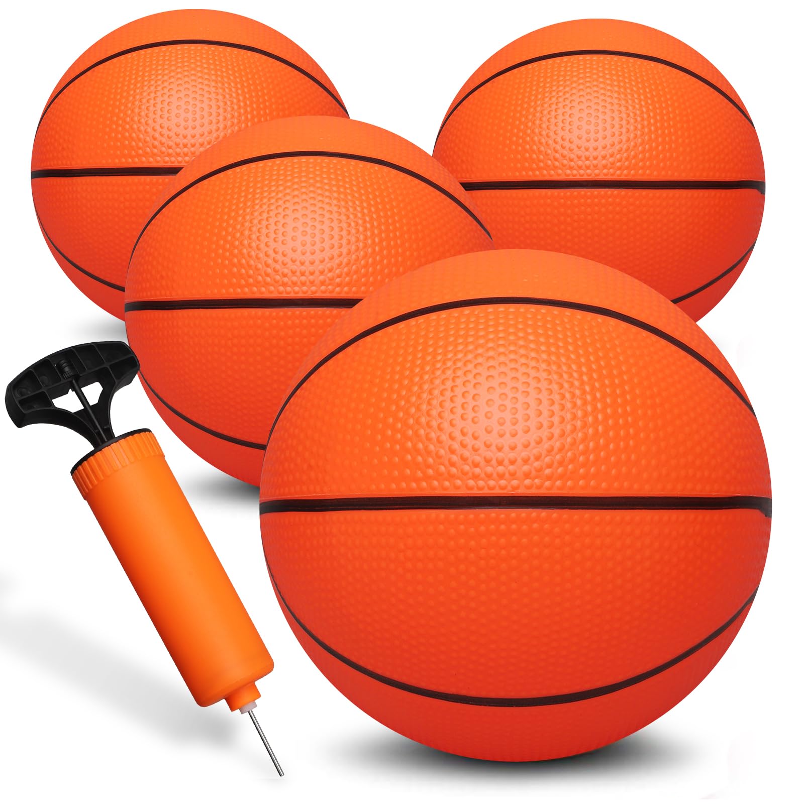 Dilabnda 18CM Mini Orange Basketballs Ball for Mini Basketball Hoop, Kids Soft Bouncy Rubber Ball for Indoor Outdoor Playground Pool Beach (5PCS) — image 1