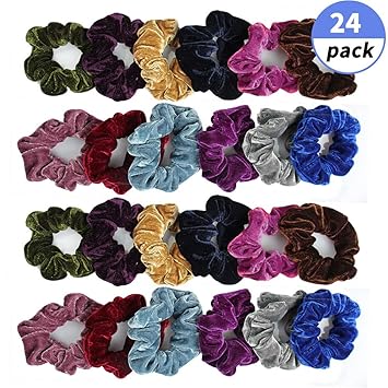 Amazon Com Fu Store 24 Pcs Scrunchies Hair Ties Elastic Bands