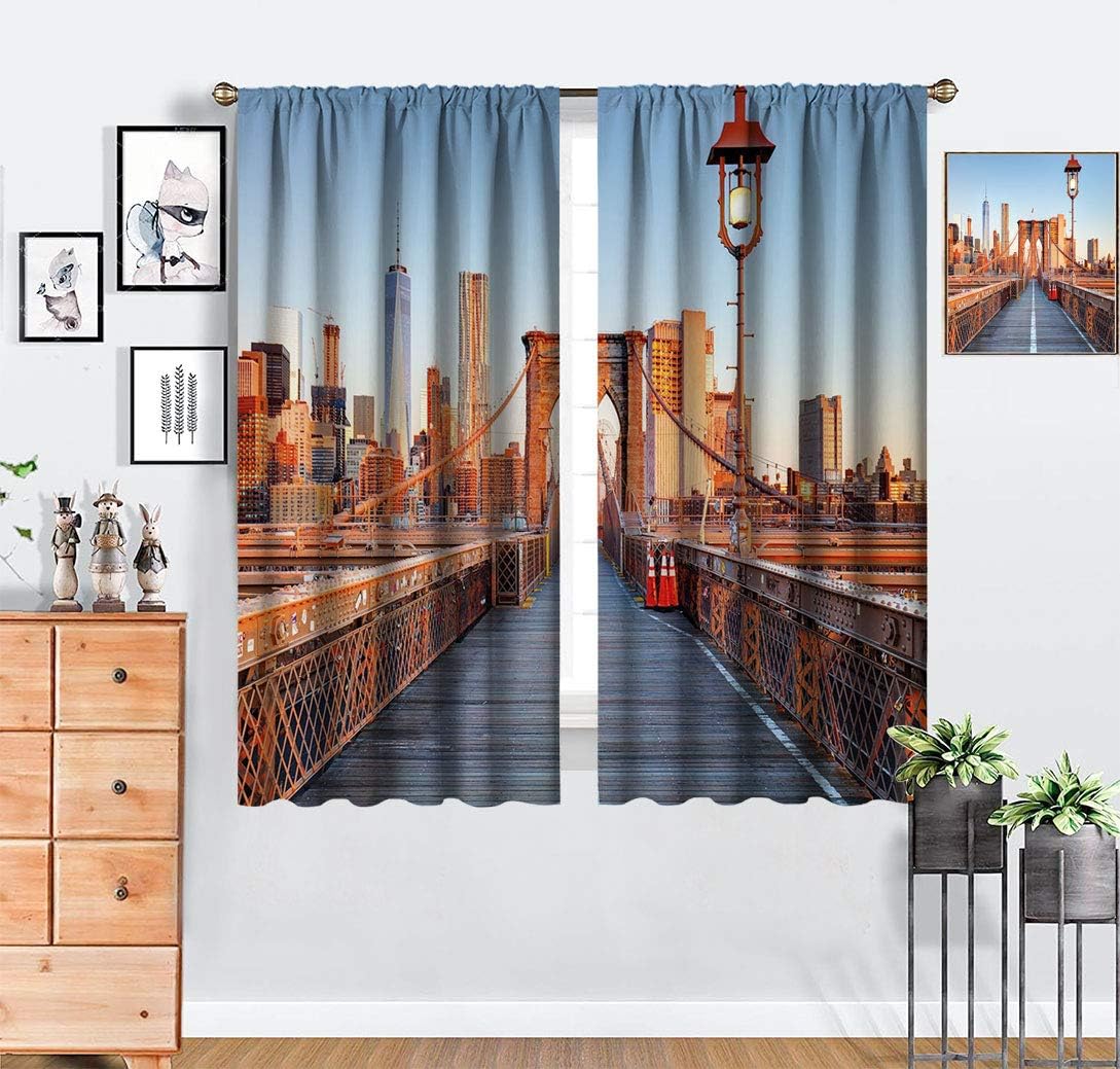 Audioce City Decorative Curtains New York Skyline Closeup