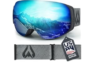 WILDHORN OUTFITTERS Wildhorn Roca Ski Goggles Men Women Anti-Fog/Scratch 100% UV-Magnetic Lens-Snowboard Snow Goggles Men Women Adult
