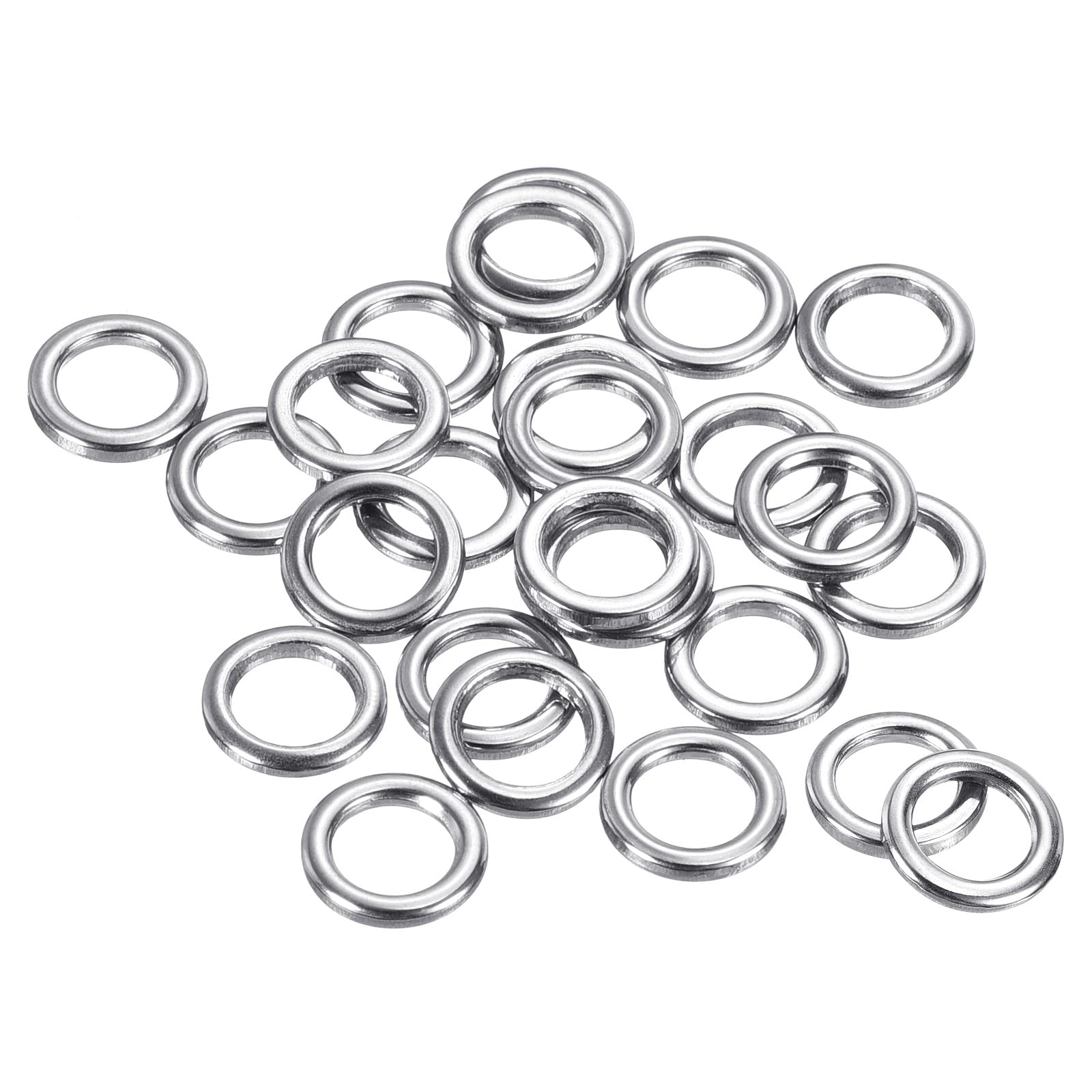 PATIKIL 1.2x5x7.6mm Fishing Rings, 25 Pack 304 Stainless Steel Solid Ring Lure Connector for Saltwater Freshwater