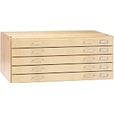 Diversified Spaces Large Format File Cabinet, 40-1/2x27x17, Light Hardwood | Flat drawers and divided storage protect drawings, paper, portfolios and art supplies, USA-made