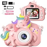 Kids Camera for 3-8 Years Old Toddlers Childrens Boys Girls Selfie Camera 20 MP HD 1080P IPS Screen Dual Digital Toy Camera for Kids Christmas Birthday Gifts with 32Gb Card