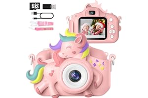 GOFUNLY Kids Camera for 3-8 Years Old Toddlers Childrens Boys Girls Selfie Camera 20 MP HD 1080P IPS Screen Dual Digital Toy Camera for Kids Christmas Birthday Gifts with 32Gb Card