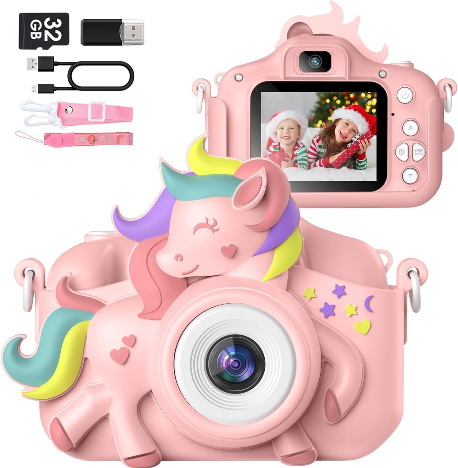 Photo 1 of Kids Camera for 3-12 Years Old Toddlers Childrens Boys Girls Selfie Camera 20.0 MP HD 1080P IPS Screen Dual Digital Toy Camera for Kids Birthday