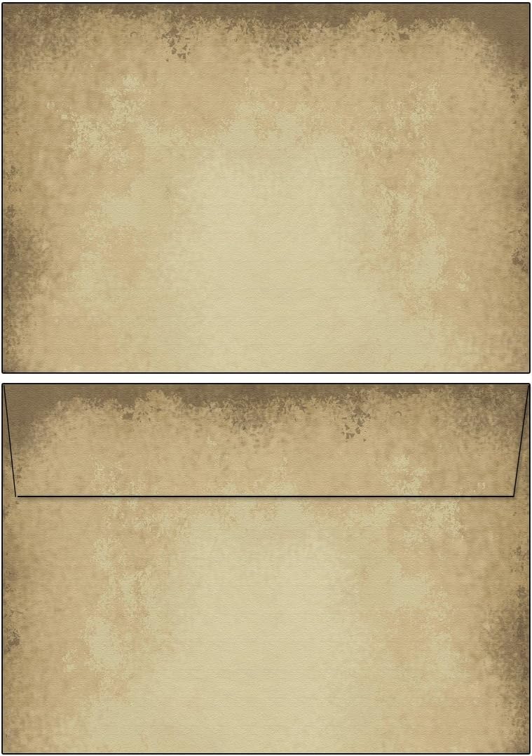Ideenstadl 6602-C6 Old Paper Envelopes DIN C6 without Window Pack of 50, 50 Kuverts