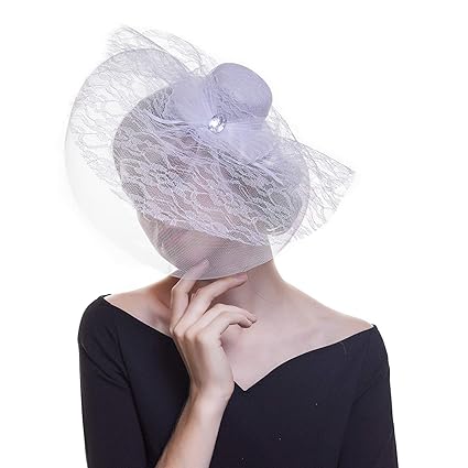 white fascinator hat