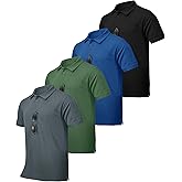 ZITY 4 Pack Men's Polo Shirt Short Sleeve Athletic Performance Tactical Shirts for Men Outdoor Sport Work T-Shirt
