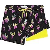 maamgic Mens 5.5 Inch Swim Trunks with Compression Liner Board Shorts Quick Dry Beach Swimwear with Zipper Pockets