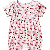 BambooBud Baby Girls Rompers Jumpsuits Toddler Short Sleeve Infant Sleep and Play Romper Viscose from Bamboo Clothes