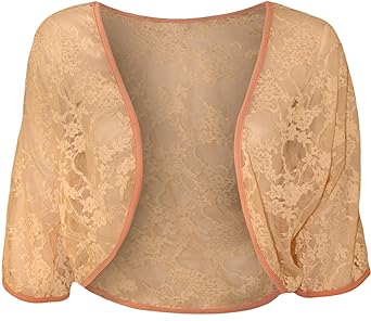 WearAll - Damen Übergröße Spitze Jäckchen Cardigan Bolero Top - 8 Farben - Größe 42-52