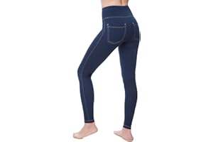 Nirlon Women's Jeggings High Waist Tummy Control Jean Leggings with Pockets for Women
