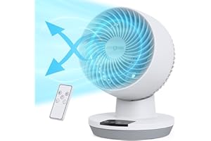 PARIS RHÔNE Fan for Bedroom, 11 Inch Oscillating Table Fan with LED Display, 70ft Powerful Airflow, 120° Adjustable Tilt, 8H Timer, 3 Speeds, Quiet Desk Fan for Living Room, Office, Home
