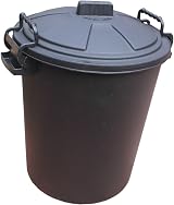 Srendi Black Plastic Bin 50L Lockable Lid Heavy Duty Outdoor Dustbin view 2