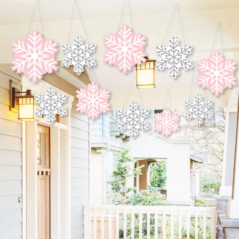 Big Dot Of Happiness Hanging Pink Winter Wonderland Outdoor