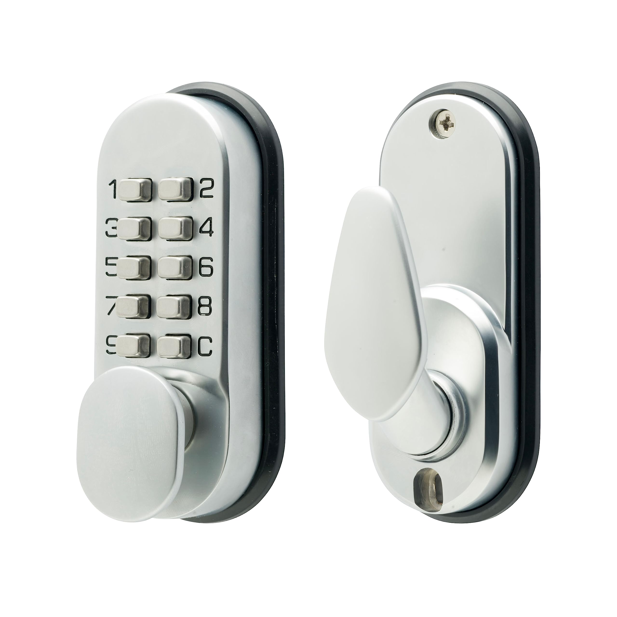 Sterling S2200V Compact Digital Door Lock with 10-Push Button - Satin Chrome — image 1