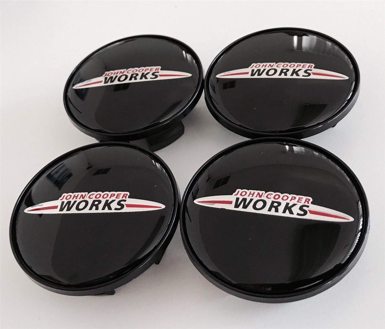 llfaith Set of 4 Black 54MM FIT Mini John Cooper Works Logo Wheel CAPS Badge Emblem
