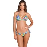 Luli Fama Women's Agua De Fuego Crystallized Wavy Triangle Bikini Top