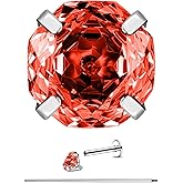 6ixGosh 16G Rose Cut CZ Stud Earring Titanium Cartilage Earrings for Women Flat Back Internal Thread Studs Hypoallergenic Floral Design Conch Tragus Helix Piercing Jewelry