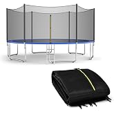 Giantex Trampoline Safety Net, Replacement Enclosure Net | Fit for 8/10/12/14/15/16Ft, Weather-Resistant Trampoline Net w/Double-Headed Zipper, Protection Buckles &amp; Hook, Net Only