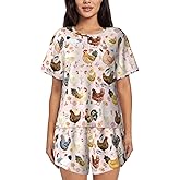 YUGUSNCH Pajamas Set For Women Short Sleeve T-Shirts Shorts Jumpsuit Sleepwear Nightwear Home Summer Pajamas Suit