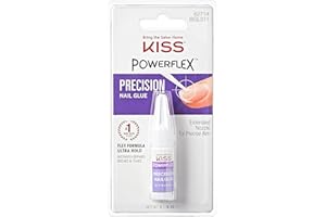 KISS Powerflex Precision Nail Glue, Instant Drying Nail Adhesive Bonds In Seconds, Ultra Hold Flex Formula, Point Tip Nozzle For Perfect Application of Artificial Nails & Natural Nail Repair, 0.10 Oz.