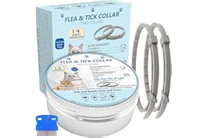 AEEPOTOL Flea Collar for Cats, Vet-Recommended Cat Flea Collar Provide Long Flea and Tick Prevention for Cats and Kittens, Waterproof, One Size Fits All, 2 Pack