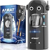 AFMAT PSX5RB Electric Pencil Sharpener for Colored Pencils 7-11.5mm, Fully Automatic Robot Pencil Sharpener, Auto in &amp; Out, Rechargeable Hands-Free for Classroom/Home/Office, Battery Operated, Gray